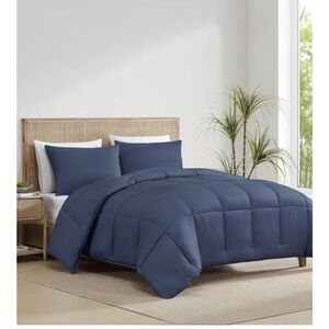 Harmony Home Viscose Made from Bamboo Blue 3-Piece Comforter Set